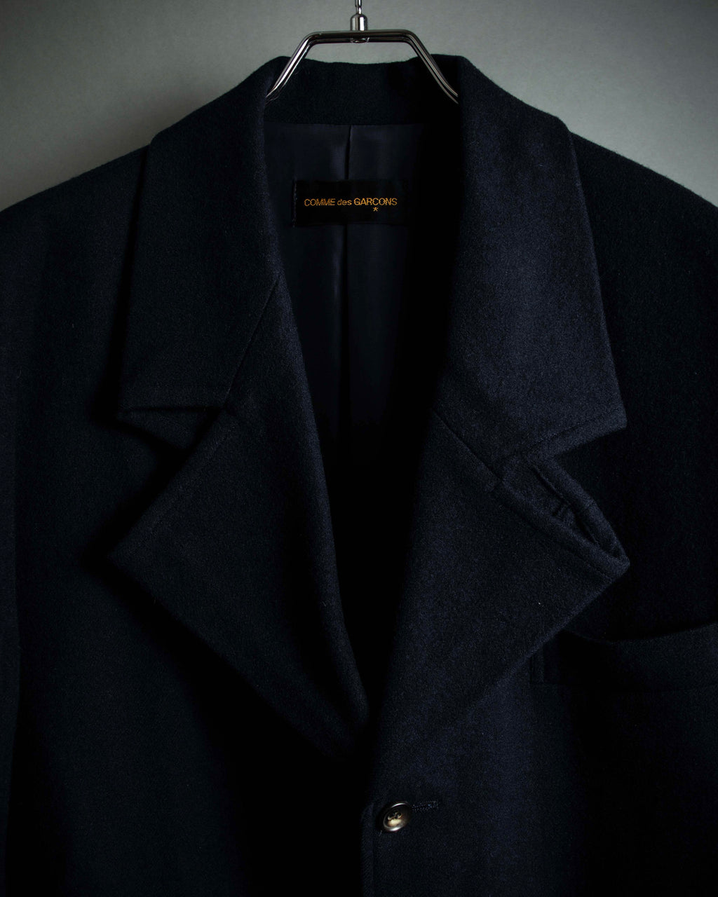 "COMME des GARCONS" 90's Front panel docking design chester coat