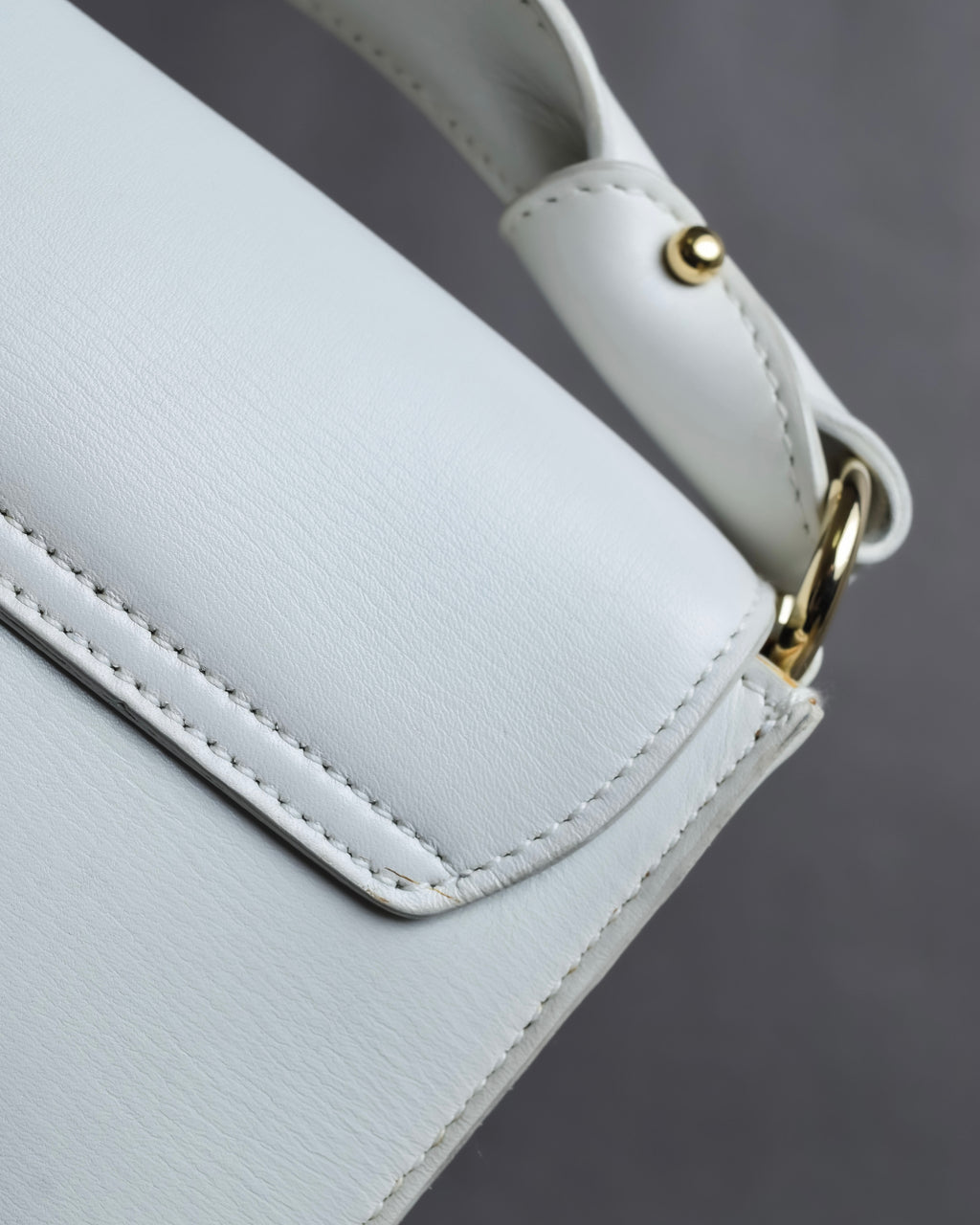 "Salvatore Ferragamo" Gancini motif structured white leather bag