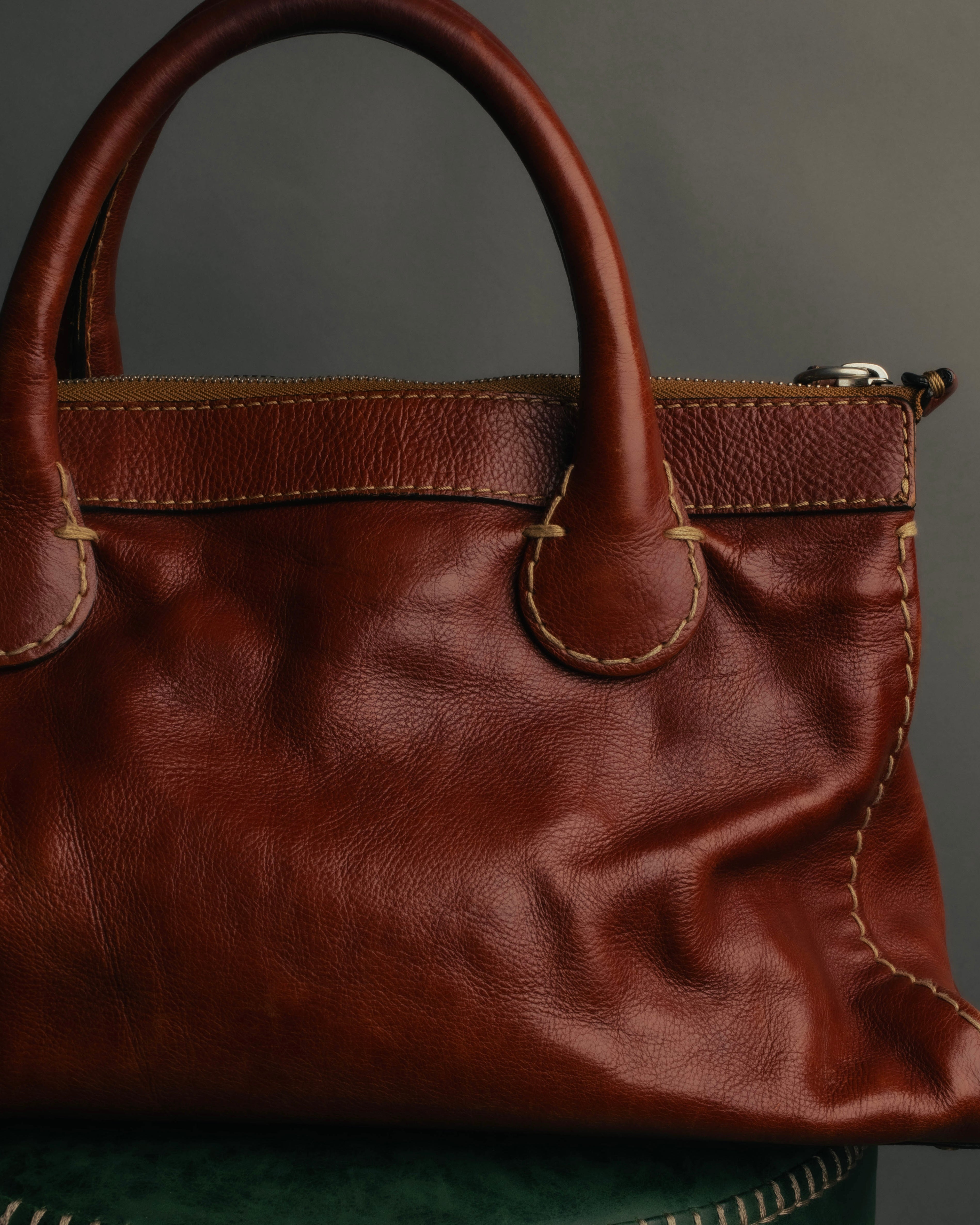 "Chloé" 00's Cognac leather top handle bag