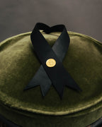 -SPECIAL- “CHANEL” Late 80’s-90’s gold button satin neck tie