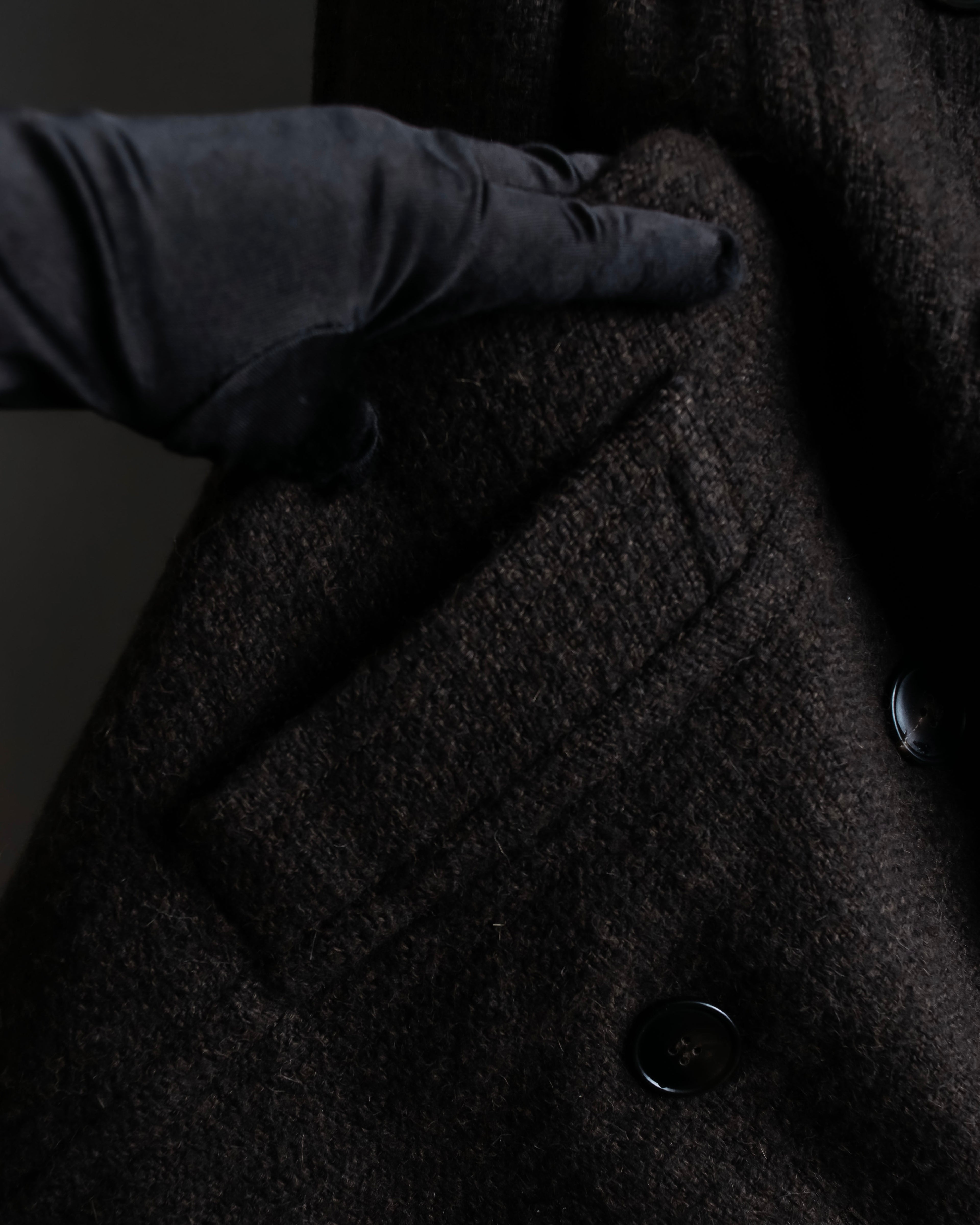 "DOLCE & GABBANA" Fringe scarf included double-breasted coat