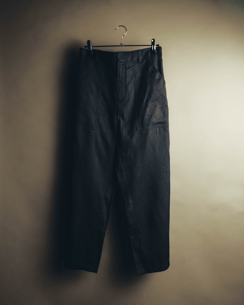 "Christian Dior" 20's Sheer striped silk cotton wide-leg trousers