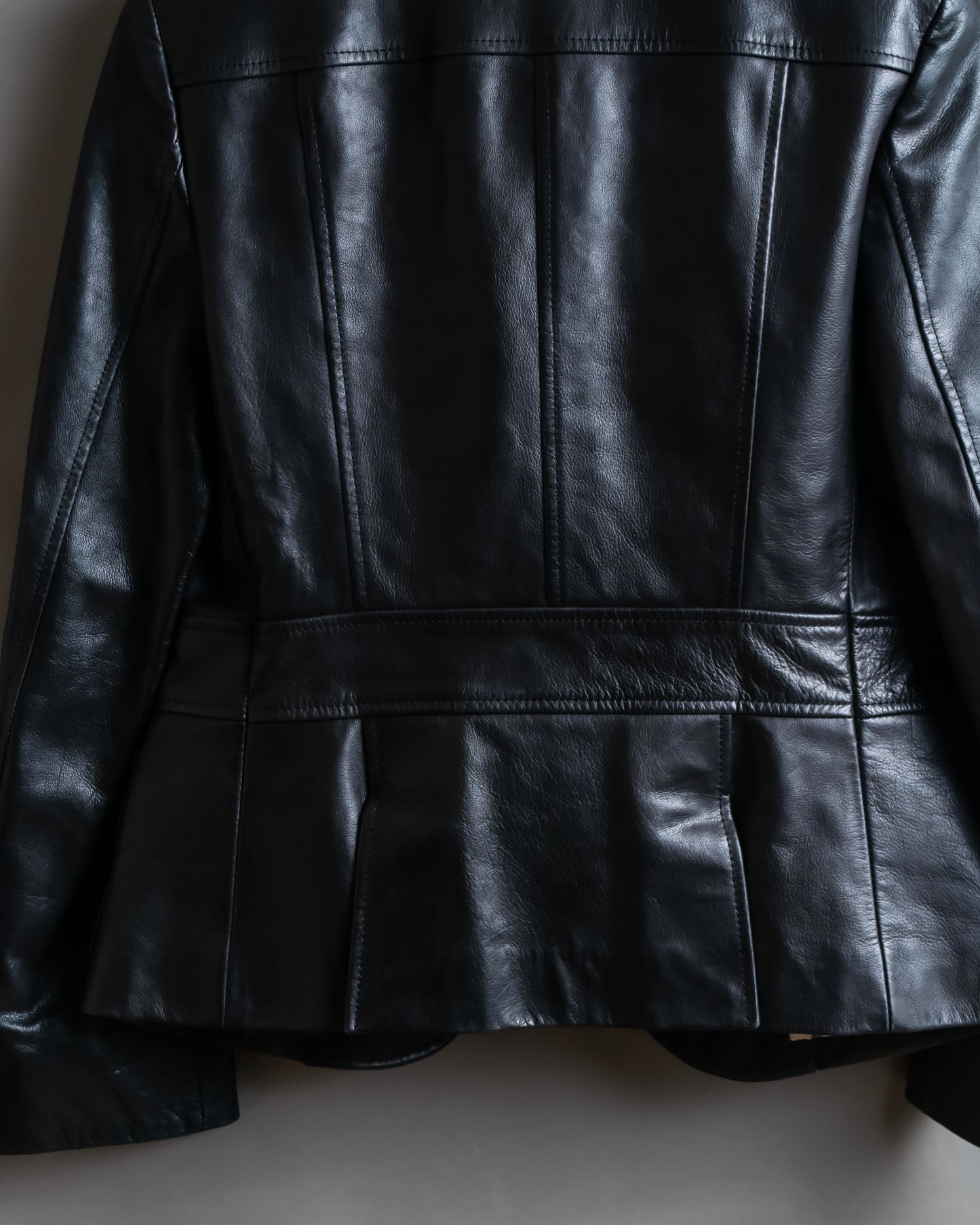 "BURBERRY" 100% cow leather Military pocket details short length jacket