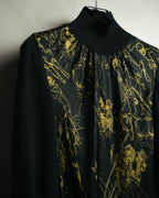 "Hermès" 00's Horse sketch print silk-paneled cashmere blend knit sweater