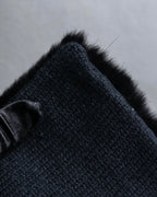 "JIL SANDER" Knit with different materials fur muffler