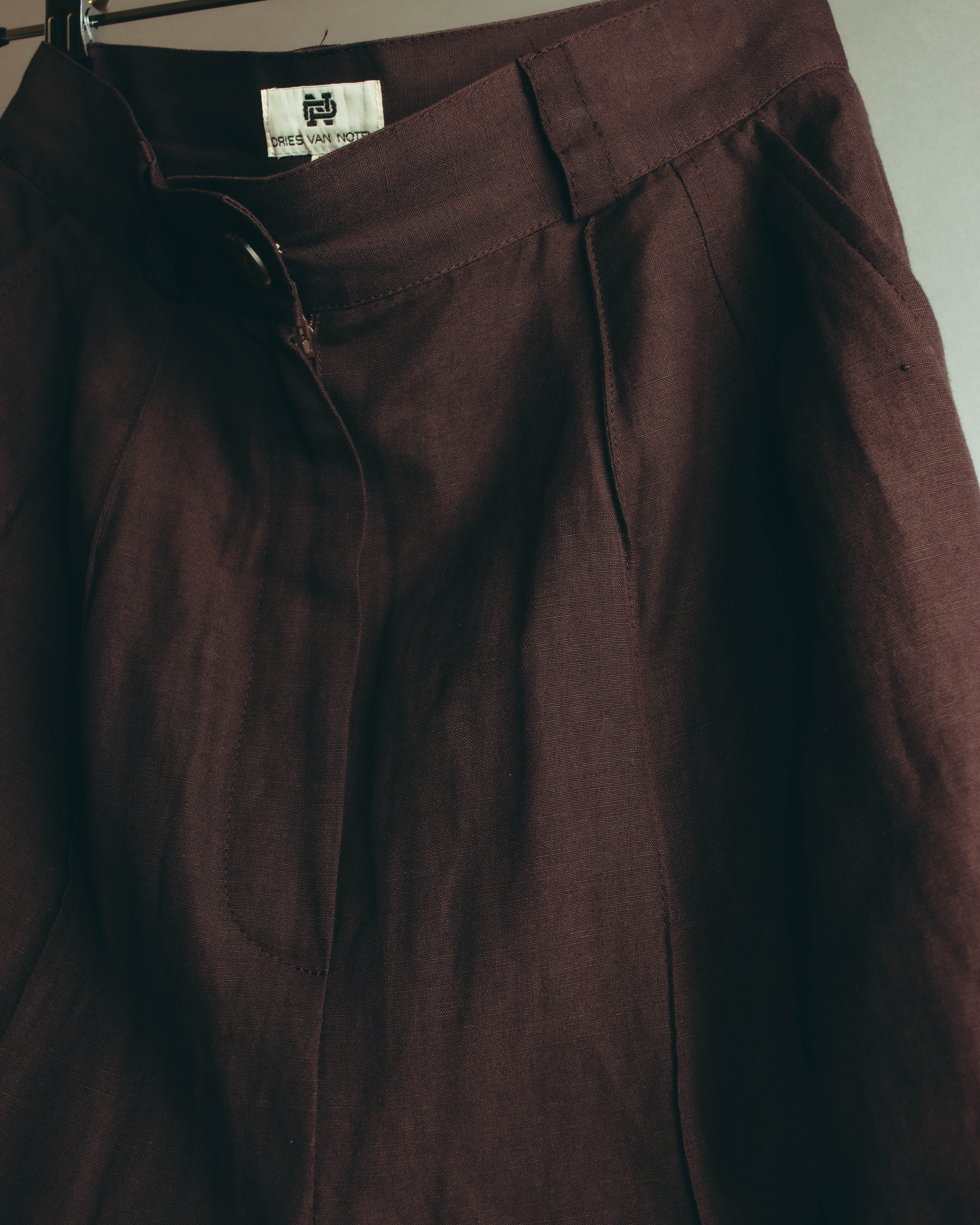 -SPECIAL- “DRIES VAN NOTEN” 90’s–00’s Rayon linen tailored long jacket and shorts set up