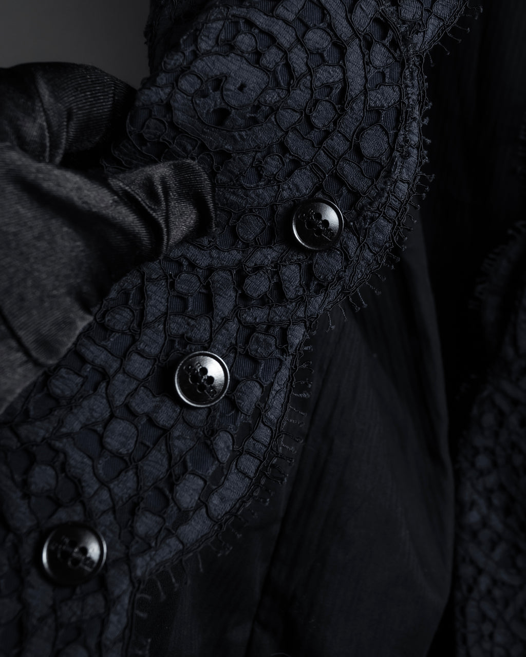 "JEAN PAUL GAULTIER" 90's Geometric lace design tailored vest