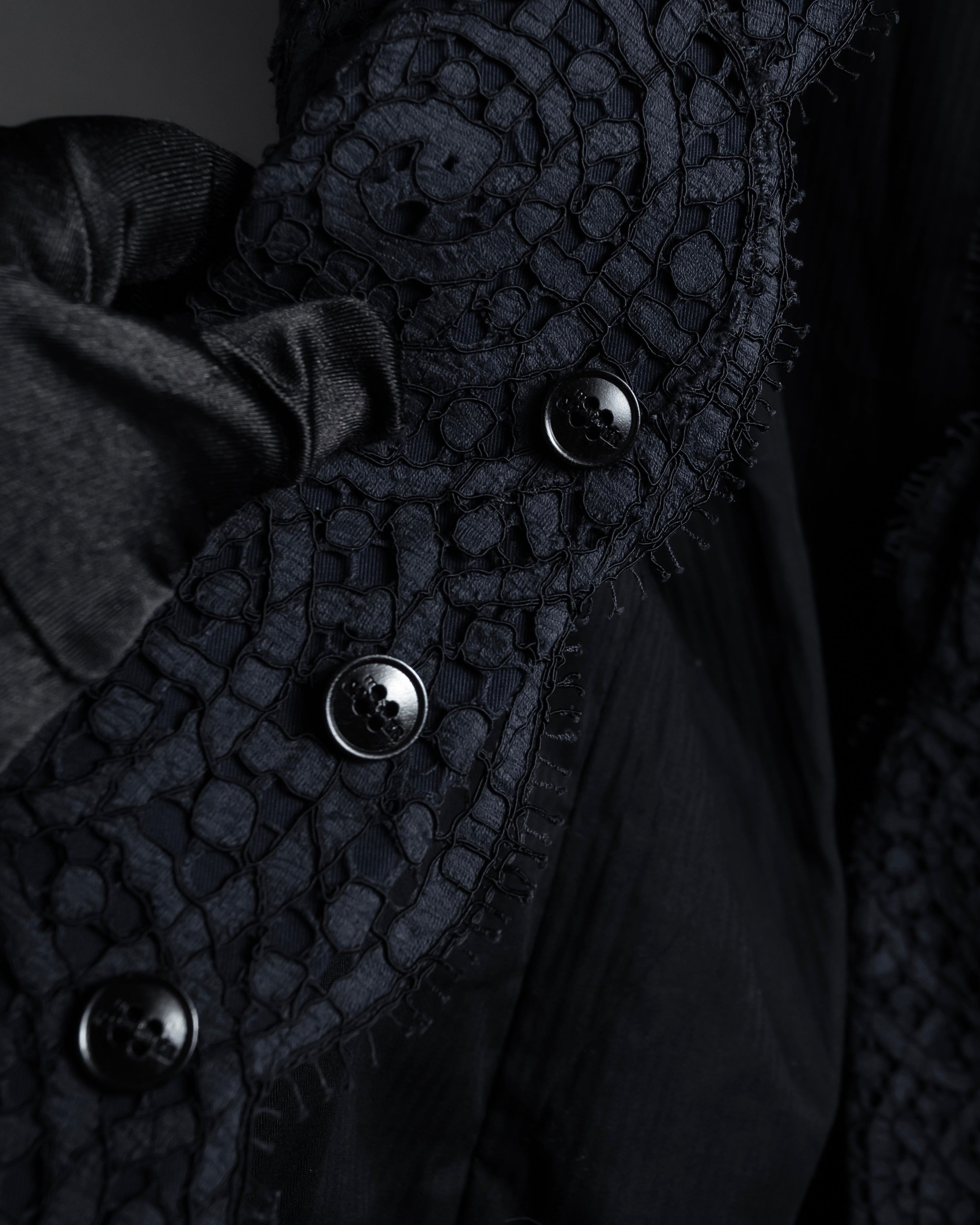 "JEAN PAUL GAULTIER" 90's Geometric lace design tailored vest