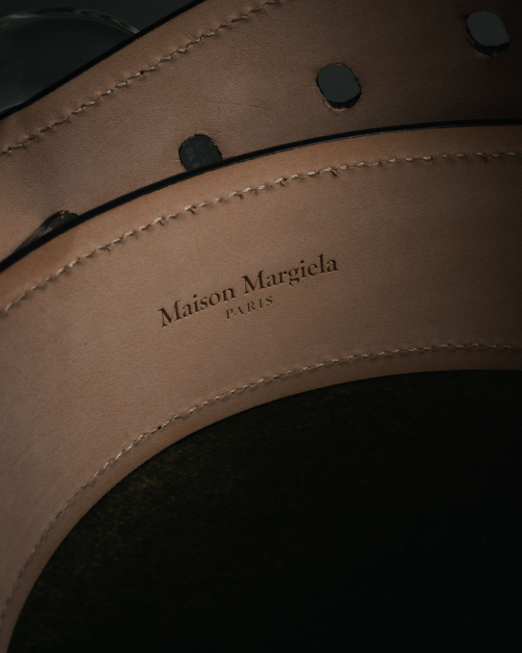 “Maison Margiela” 2016-2022 Clear calendar buckle grained leather belt