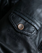 "DIESEL" Oversized stand collar lamb leather jacket