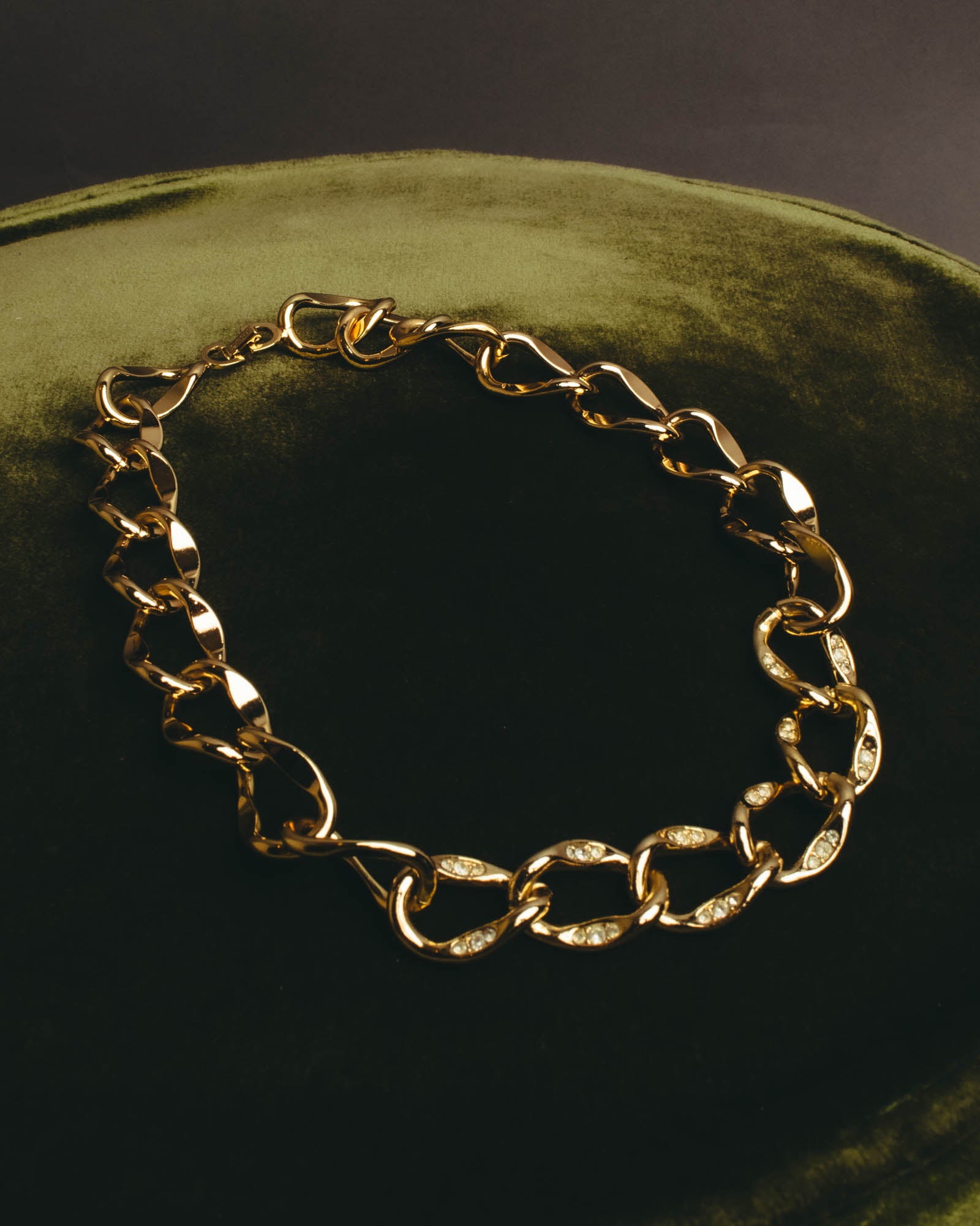 "Dior" Statement gold tone chain necklace