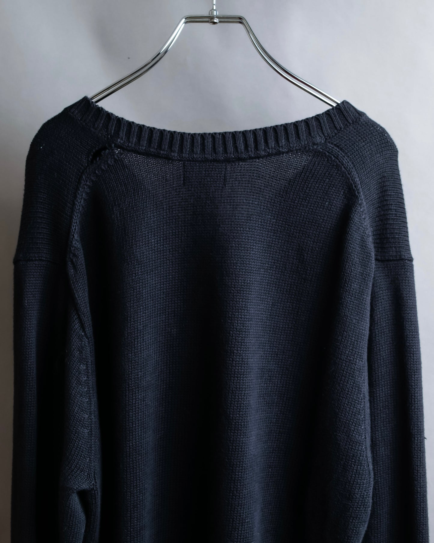 "L.L. BEAN" Oversized V-neck cable knit pullover