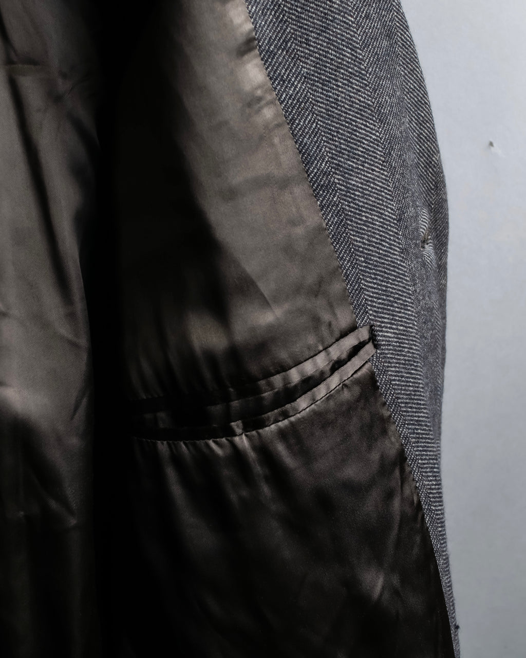 "ARMANI COLLEZIONI" Shoulder width structured oversized herringbone chester coat