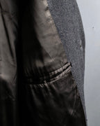 "ARMANI COLLEZIONI" Shoulder width structured oversized herringbone chester coat