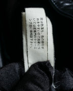 "Claude Montana" Drawcord detail stand-up collar leather blouson