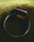 "Vintage" Sculptural amber tone statement bracelet