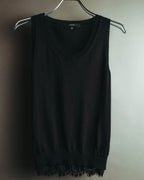 "GUCCI" 90's-10's Delicate lace-trim knit tank top