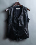 "Hiroko Koshino" Lamb leather layered vest