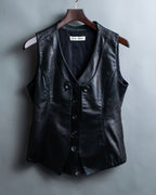 "Hiroko Koshino" Lamb leather layered vest