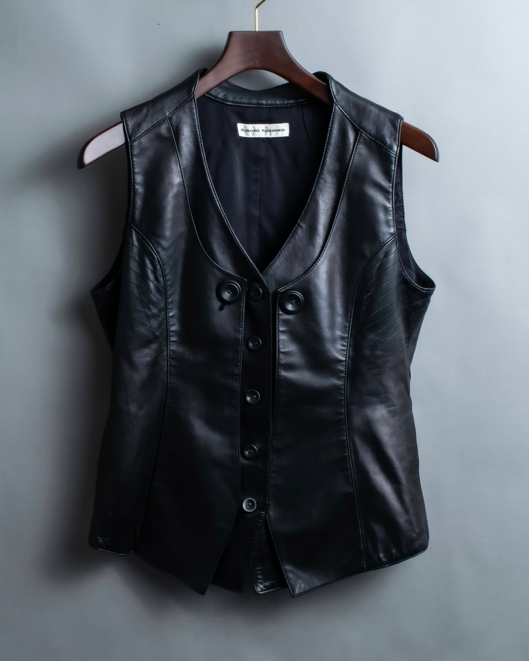 "Hiroko Koshino" Lamb leather layered vest