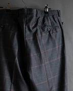"GUCCI" Glen plaid wool wide tapered slacks