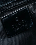 "GUCCI" Two outside pockets detailing GG monogram pattern hand bag