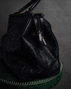 “pierre cardin” 80’s-90’s Ostrich leather structured doctor bag
