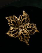 "Christian Dior" Floral motif gold brooch