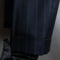 "YVES SAINT LAURENT" Peaked lapel double breasted tailored jacket ＆wide tapered slacks striped set up