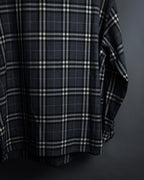 "BURBERRYS" Gold metal button design check pattern wool shirt
