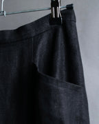 "CHANEL" Back button design flared maxi skirt