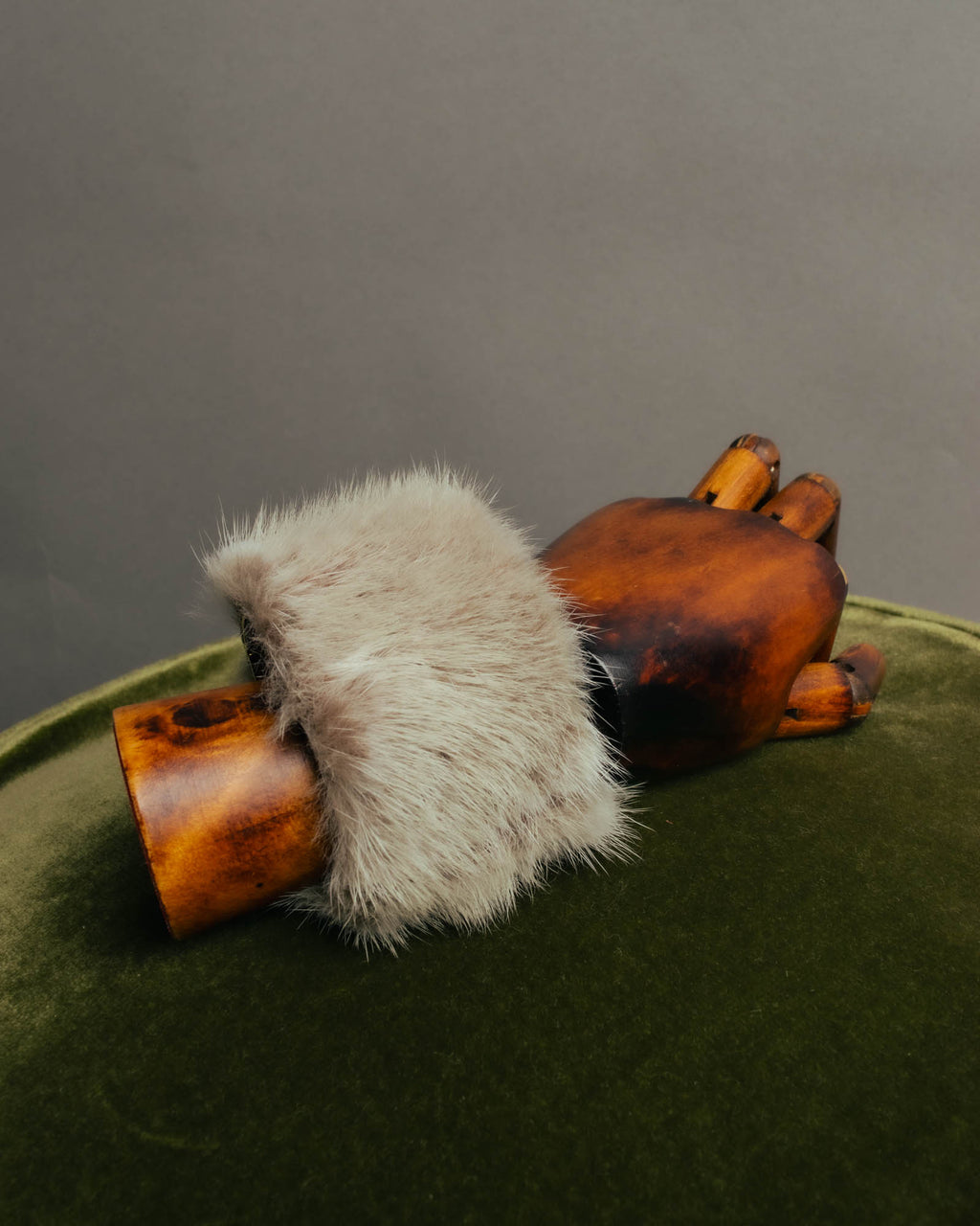 “CELINE” 2010’s Fur covered cuff bracelet