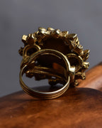 "Vintage glass stone top golden ring"