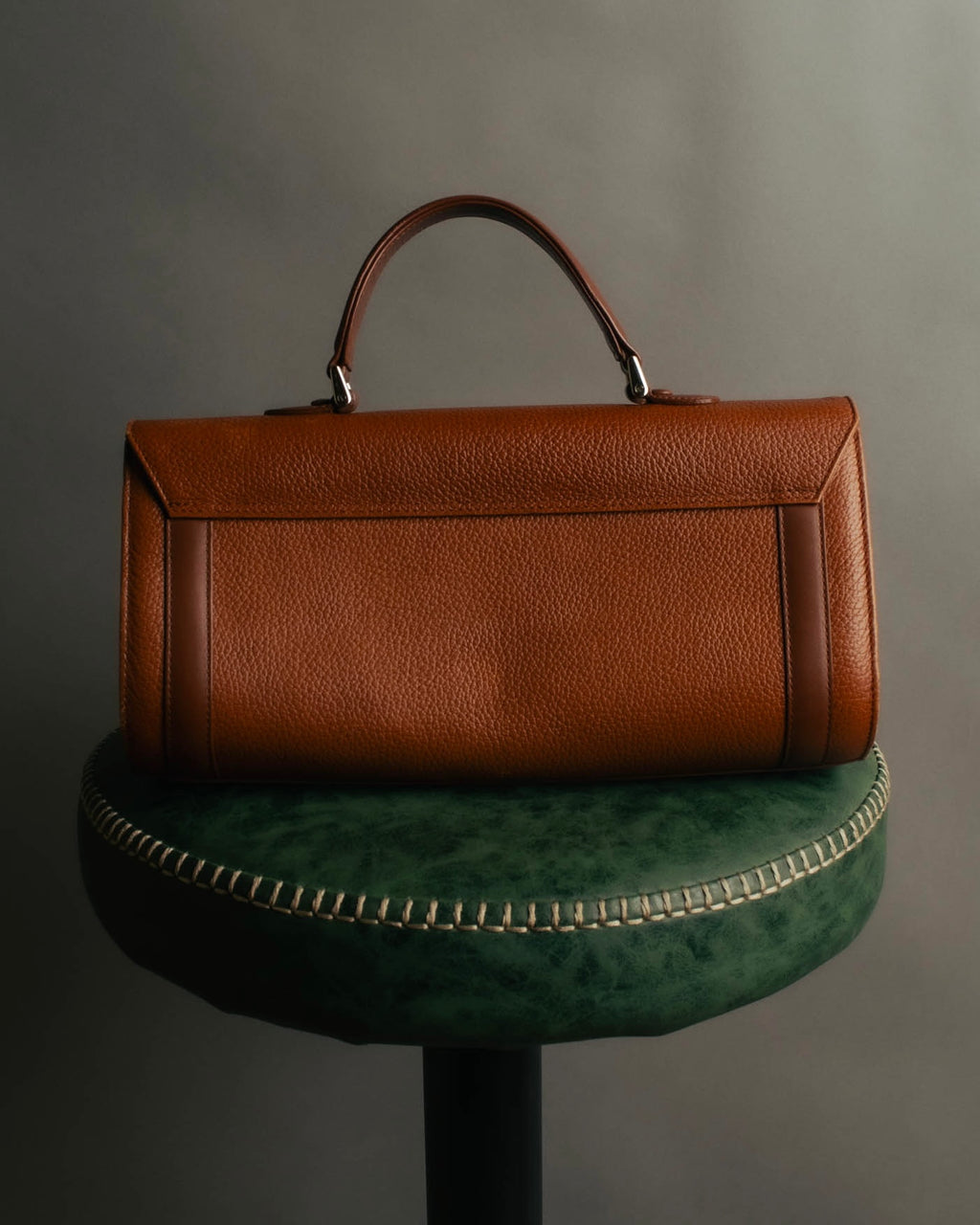 "Burberrys" 80's-90's Classic grained leather top handle handbag