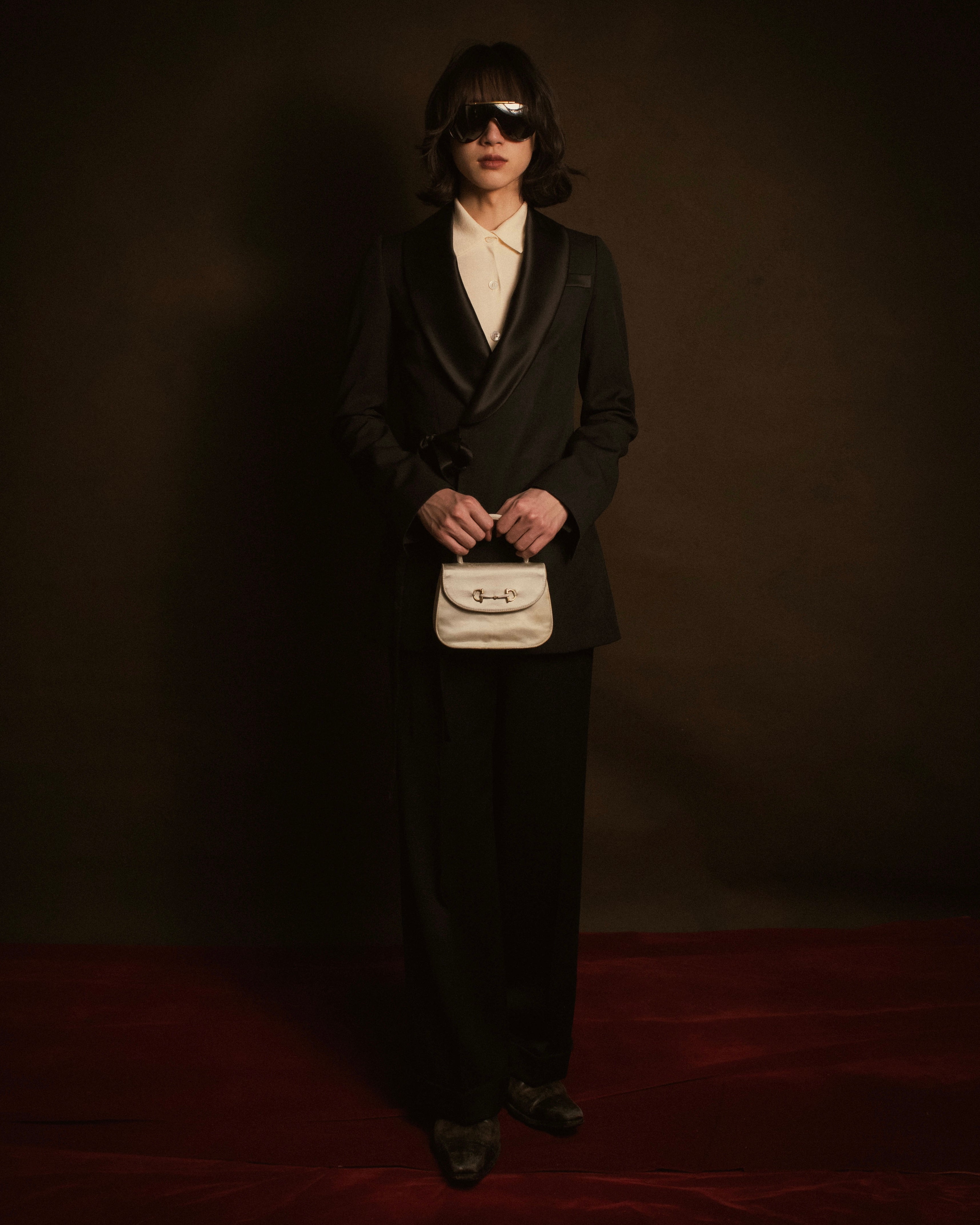 –SPECIAL– "LOEWE"2010’s-20’s wrap-front shawl collar tuxedo jacket