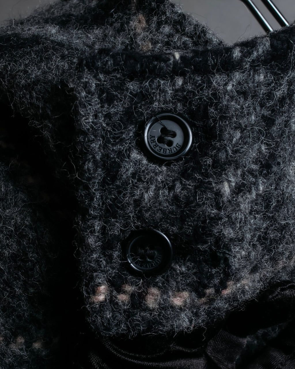 "BURBERRY" Check pattern double zipper hooded coat