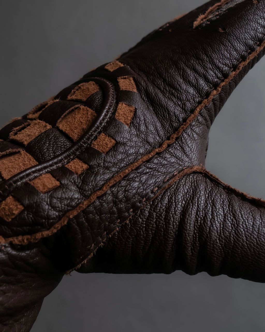 "Vivienne Westwood" Orb design checker panel pattern leather gloves