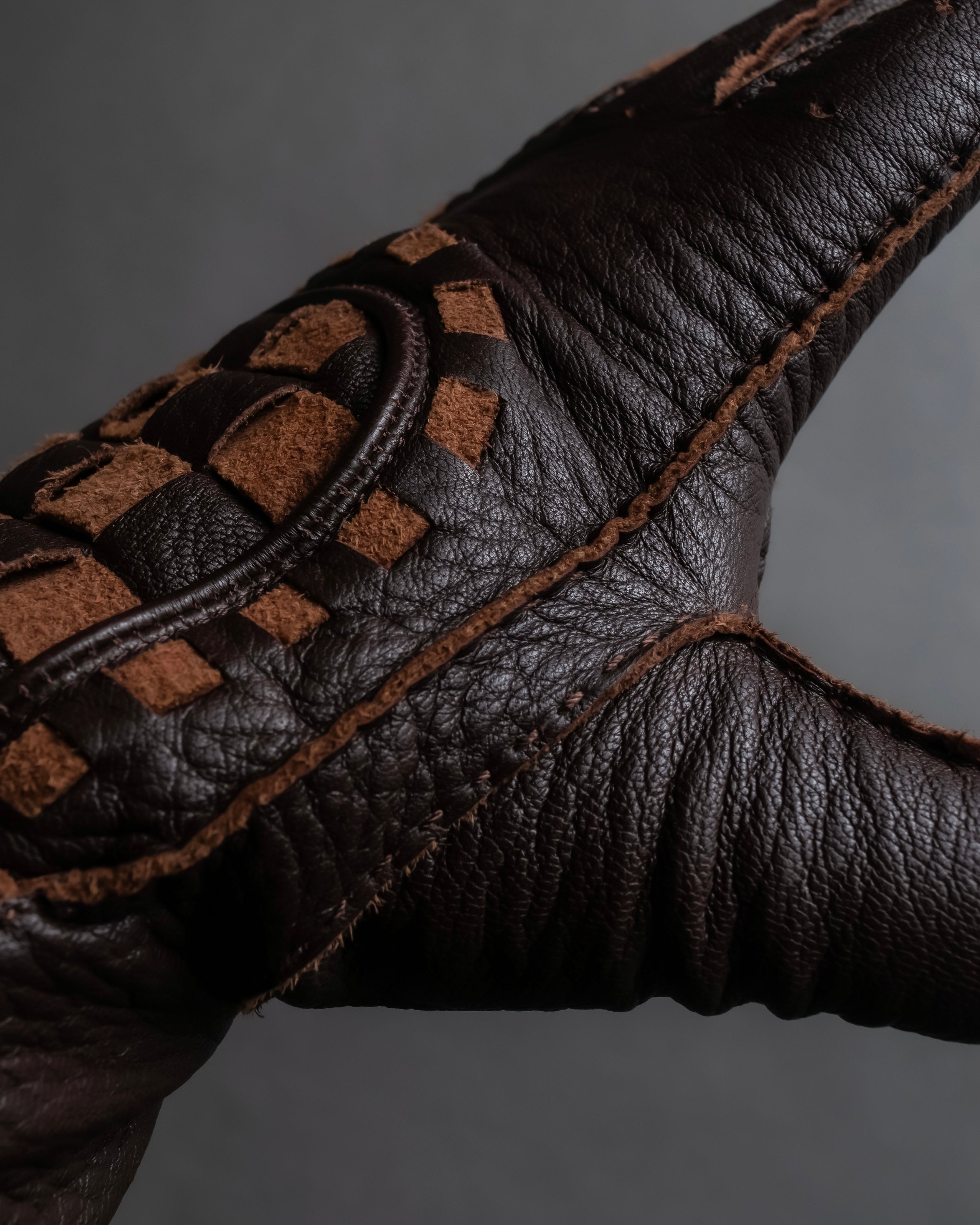 "Vivienne Westwood" Orb design checker panel pattern leather gloves