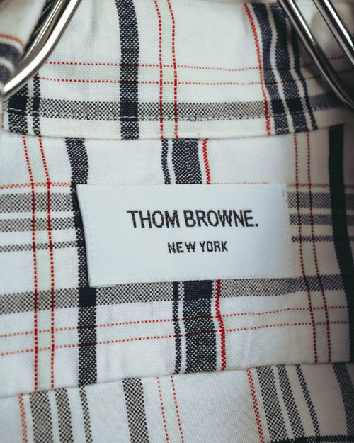 “Thom Browne” Late 00’s-early 10’s Tartan plaid longline shirt