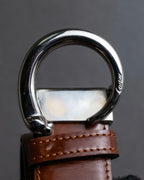 "Cartier" Bis motif design buckle leather belt