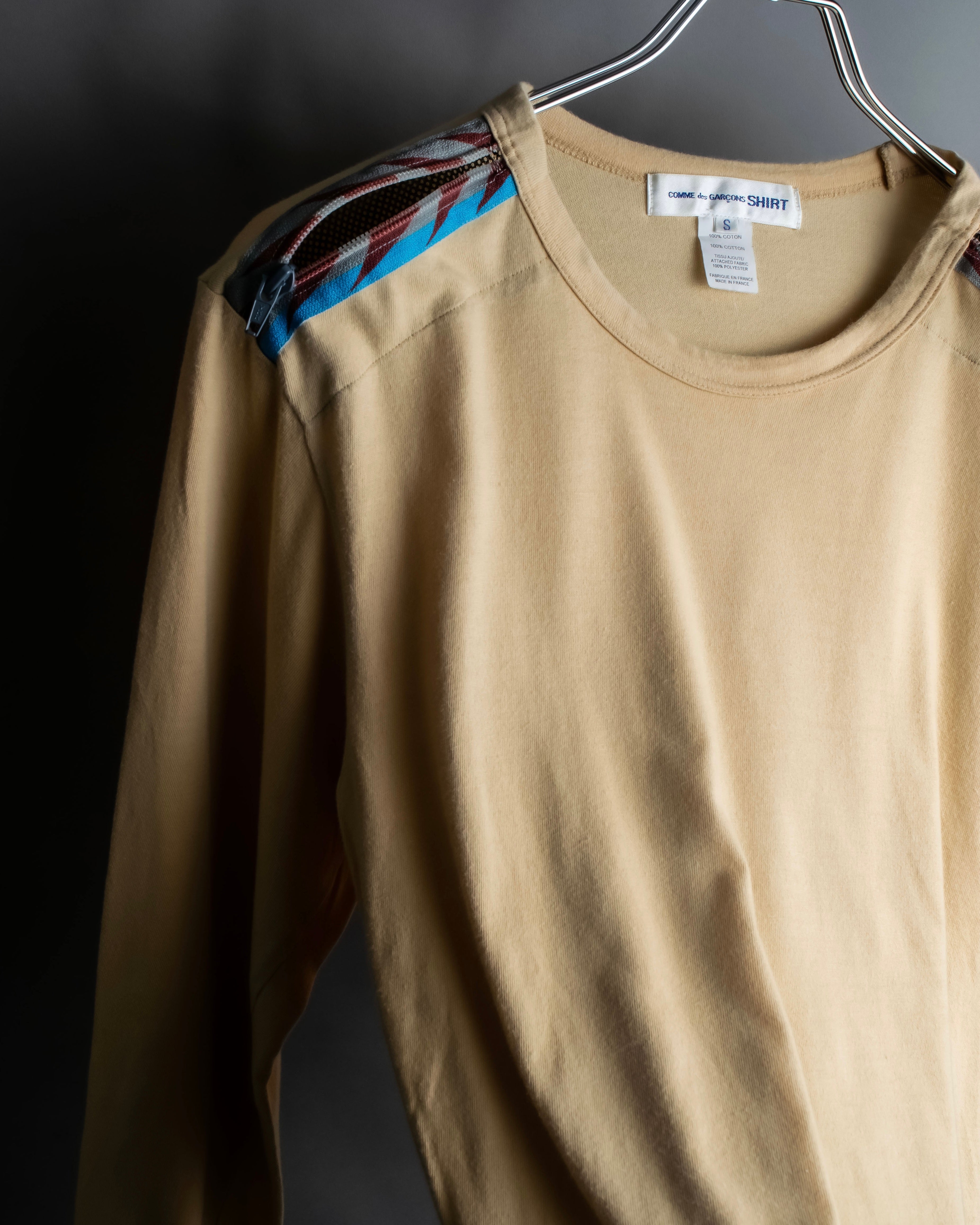 "COMME des GARCONS Shirt" Zip separate fabric detail long cut sew