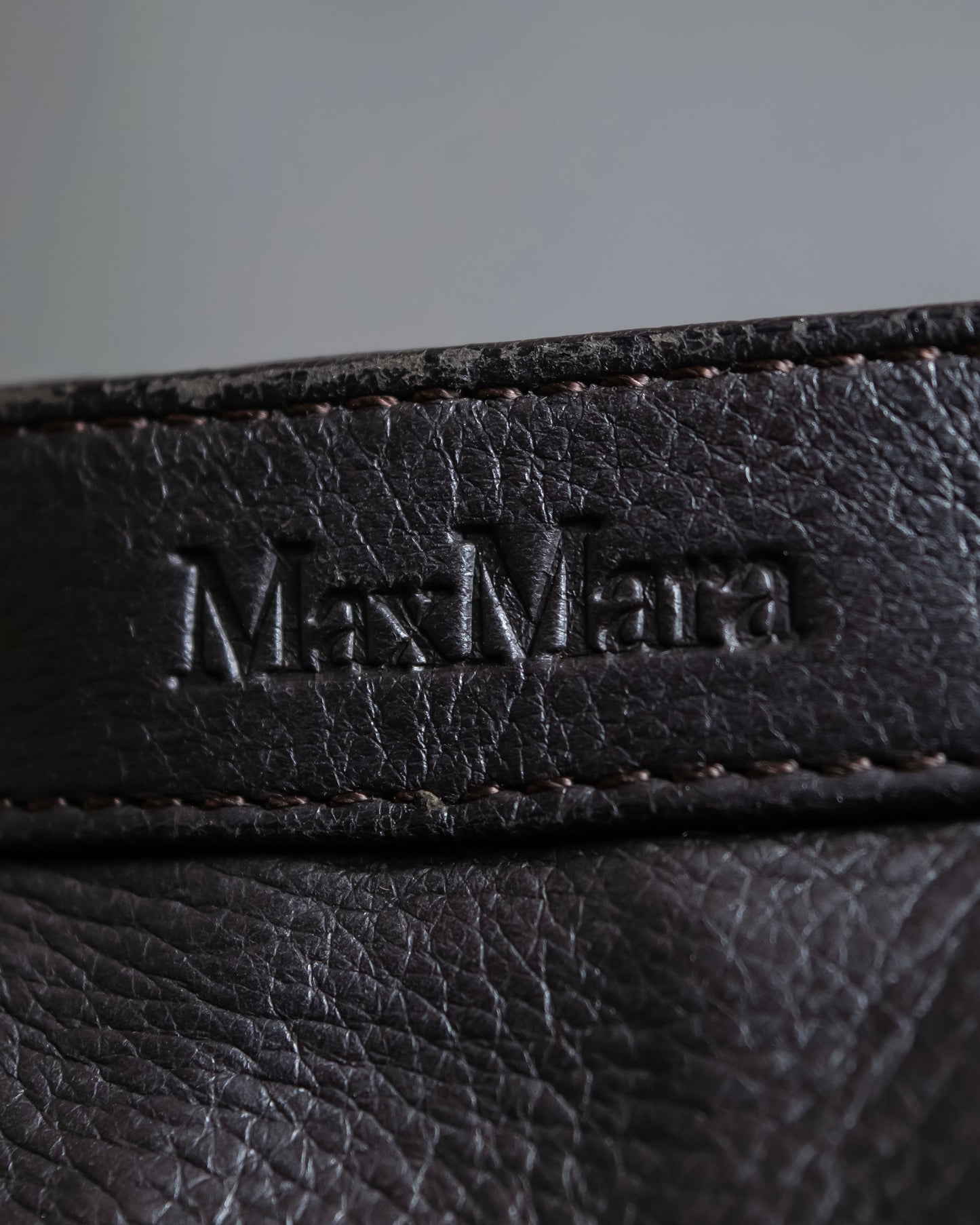 "Max Mara" Horizontal tuck design 2way leather bag