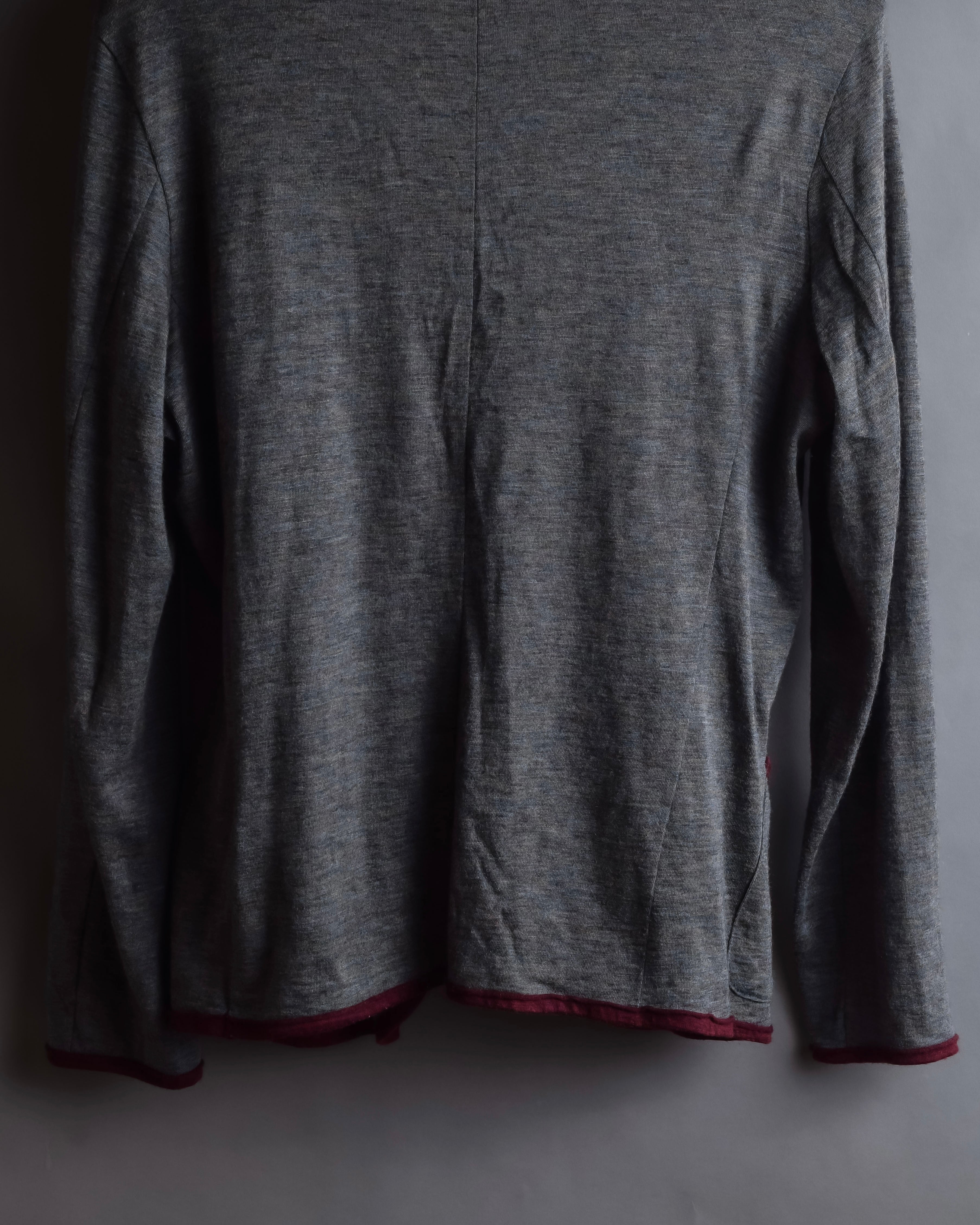 "Vivienne Westwood MAN" Bordeaux piping design draped tailored jacket