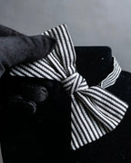 "LOUIS VUITTON" Black＆white color striped bow tie
