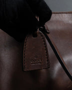 "GUCCI" Horizontally elegant silhouette oiled leather one-shoulder bag