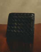 “BOTTEGA VENETA” 2010’s Intrecciato leather compact bi-fold wallet