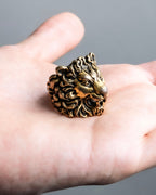 "GUCCI" realistic detailed lion head ring
