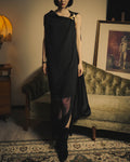 -SPECIAL- "FERRAGAMO" 2020's Sculpturally draped asymmetric maxi dress