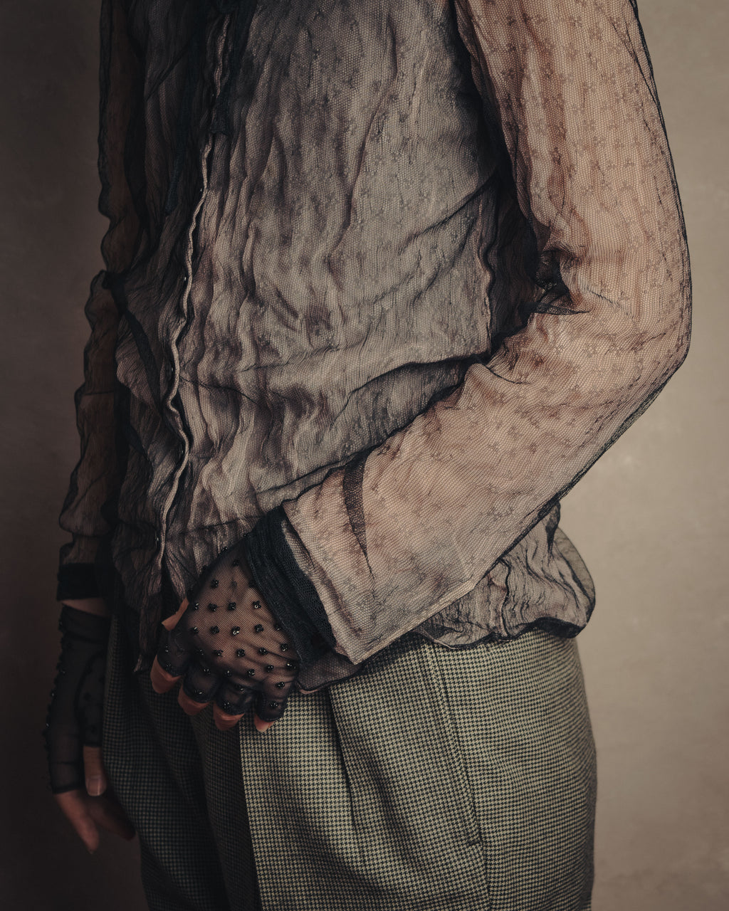 -SPECIAL- “CHANEL” 2014-2019 Sheer lace bow blouse