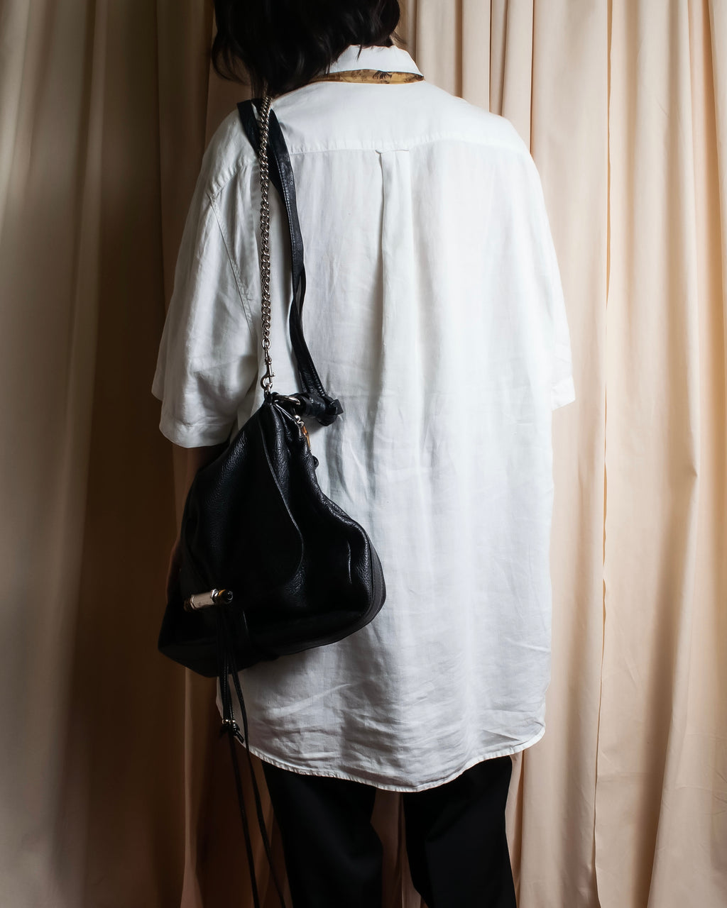 "HUGO BOSS" Linen oversized half sleeve button down shirt